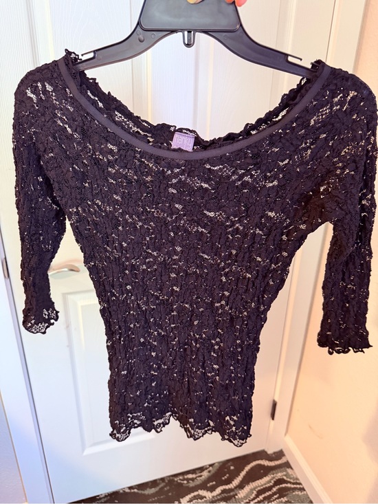 Hanky Panky Tops - Y2K Hanky Panky Stretchy Black Lace Scoop Neck Top Size M #141